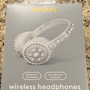 Heyday Gem-Studded Wireless Headphones - White